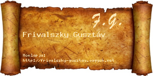 Frivalszky Gusztáv névjegykártya