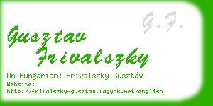 gusztav frivalszky business card