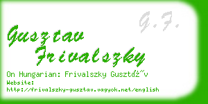 gusztav frivalszky business card